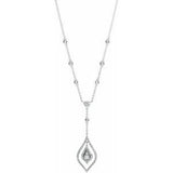 14K White 7/8 CTW Diamond Geometric 18" Necklace - Siddiqui Jewelers