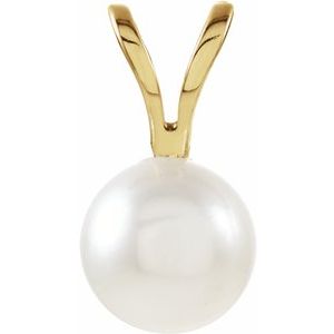 14K Yellow Akoya Cultured Pearl Pendant - Siddiqui Jewelers