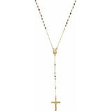 14K Yellow/White/Rose Rosary 17.5" Necklace - Siddiqui Jewelers