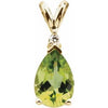 14K Yellow 10x7 mm Pear Peridot & .04 CT Diamond Pendant - Siddiqui Jewelers