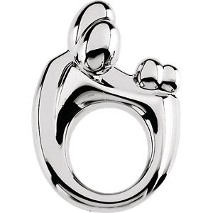 Sterling Silver 20.25x14 mm Mother and Child® Slide Pendant - Siddiqui Jewelers