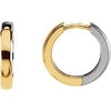 14K Yellow/White 14 mm Hinged Earrings - Siddiqui Jewelers