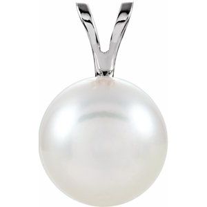 14K White Akoya Cultured Pearl Pendant - Siddiqui Jewelers