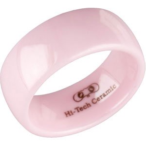 Pink Ceramic Couture® 7.5 mm Domed Band Size 4.5 - Siddiqui Jewelers