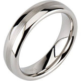 Tungsten 6 mm Domed Band with Satin Center Size 8-Siddiqui Jewelers