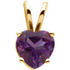 14K Yellow 6 mm Amethyst Heart Pendant - Siddiqui Jewelers