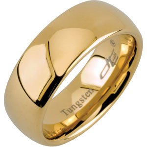 Tungsten 8.3 mm Gold Immersion Plated Domed Band Size 11.5 - Siddiqui Jewelers