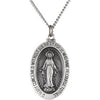 Sterling Silver 29x20 mm Oval Miraculous Medal 24" Necklace-Siddiqui Jewelers