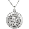 Sterling Silver 25 mm St. Michael Medal Necklace -Siddiqui Jewelers