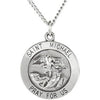 Sterling Silver 22 mm St. Michael Medal Necklace  -Siddiqui Jewelers