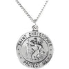 Sterling Silver 18 mm Reversible St. Christopher/U.S. Army Medal Necklace - Siddiqui Jewelers