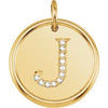 14K Yellow .06 CTW Natural Diamond Posh Mommy¬Æ Initial J Pendant Siddiqui Jewelers