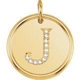 14K Yellow .06 CTW Natural Diamond Posh Mommy¬Æ Initial J Pendant Siddiqui Jewelers