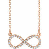 14K Rose 1/6 CTW Diamond Infinity 17" Necklace-Siddiqui Jewelers