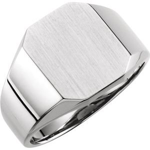 Sterling Silver 14x12 mm Octagon Signet Ring - Siddiqui Jewelers