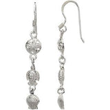 Sterling Silver Sand Dollar, Turtle, & Shell Earrings - Siddiqui Jewelers