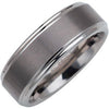 Tungsten 8 mm Satin Finished Band with Ridged Edges Size 10-Siddiqui Jewelers