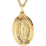 24K Gold Plated 26x16 mm Our Lady of Guadalupe 24" Necklace - Siddiqui Jewelers