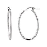 Sterling Silver 18x24 mm Oval Tube Hoop Earrings - Siddiqui Jewelers