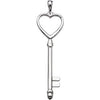 Sterling Silver 49x13 mm Key & Heart Pendant - Siddiqui Jewelers