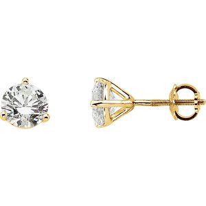14K Yellow 3/4 CTW Diamond Stud Earrings-Siddiqui Jewelers
