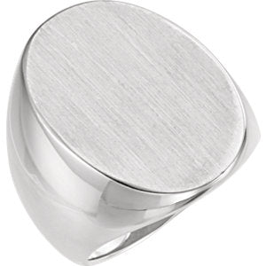 Sterling Silver 27x19 mm Oval Signet Ring - Siddiqui Jewelers