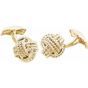 14K Yellow Knot Cuff Links - Siddiqui Jewelers