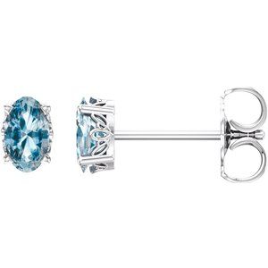 14K White Sky Blue Topaz Earrings-Siddiqui Jewelers