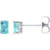 14K White Aquamarine Earrings-Siddiqui Jewelers