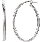 Sterling Silver 24x34 mm Oval Tube Hoop Earrings - Siddiqui Jewelers