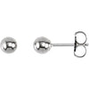 14K White 4 mm Ball Earrings Siddiqui Jewelers