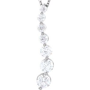14K White 1 CTW Diamond Journey 18" Necklace - Siddiqui Jewelers