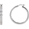 14K White 1 CTW Diamond Hoop Earrings - Siddiqui Jewelers