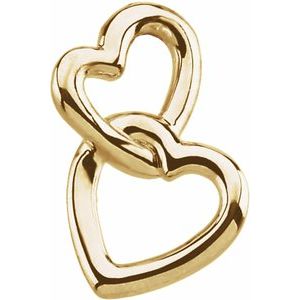 14K Yellow Double Heart Pendant - Siddiqui Jewelers