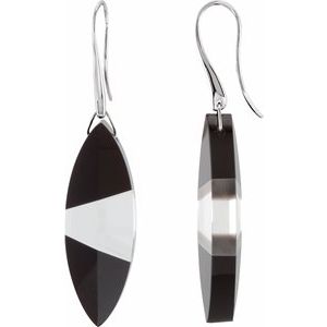 Sterling Silver Onyx & Clear Quartz Earrings - Siddiqui Jewelers