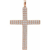 14K Rose 1 CTW Diamond Cross Pendant - Siddiqui Jewelers