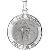 14K White 18 mm Round St. Jude Thaddeus Medal - Siddiqui Jewelers