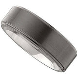 Tungsten & Ceramic Couture® 8 mm Ridged Band Size 12 - Siddiqui Jewelers