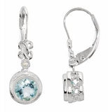 14K White Aquamarine & .02 CTW Diamond Earrings - Siddiqui Jewelers