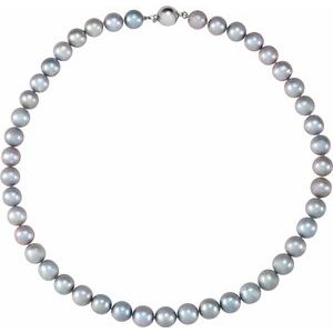 Sterling Silver Freshwater Cultured Gray Pearl 18" Strand - Siddiqui Jewelers