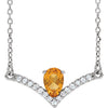 14K White Citrine & .08 CTW Diamond 18" Necklace - Siddiqui Jewelers