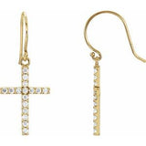 14K Yellow 1/2 CTW Diamond Cross Earrings - Siddiqui Jewelers