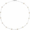 Sterling Silver Freshwater Cultured Pearl Station 18" Necklace-Siddiqui Jewelers