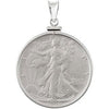 Sterling Silver Walking Liberty 1/2 Dollar Coin Pendant - Siddiqui Jewelers