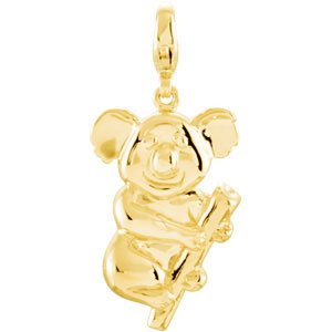 14K Yellow Charming Animals® Koala Bear Charm - Siddiqui Jewelers