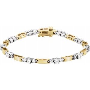 14K Yellow & White 1 3/4 CTW Diamond Line Bracelet - Siddiqui Jewelers