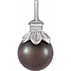 14K White Tahitian Cultured Pearl Pendant - Siddiqui Jewelers