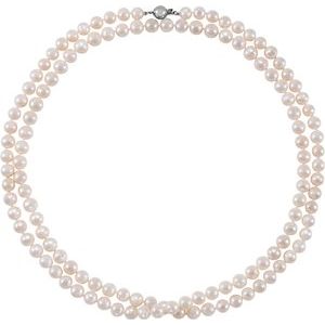 Sterling Silver 8-9 mm Freshwater Cultured Pearl 42" Strand-Siddiqui Jewelers