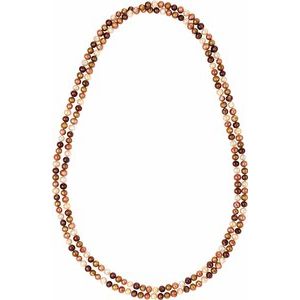 Freshwater Cultured Dyed Chocolate Pearl Rope 72" Necklace - Siddiqui Jewelers