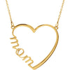 14K Yellow "Mom" Heart 17" Necklace - Siddiqui Jewelers